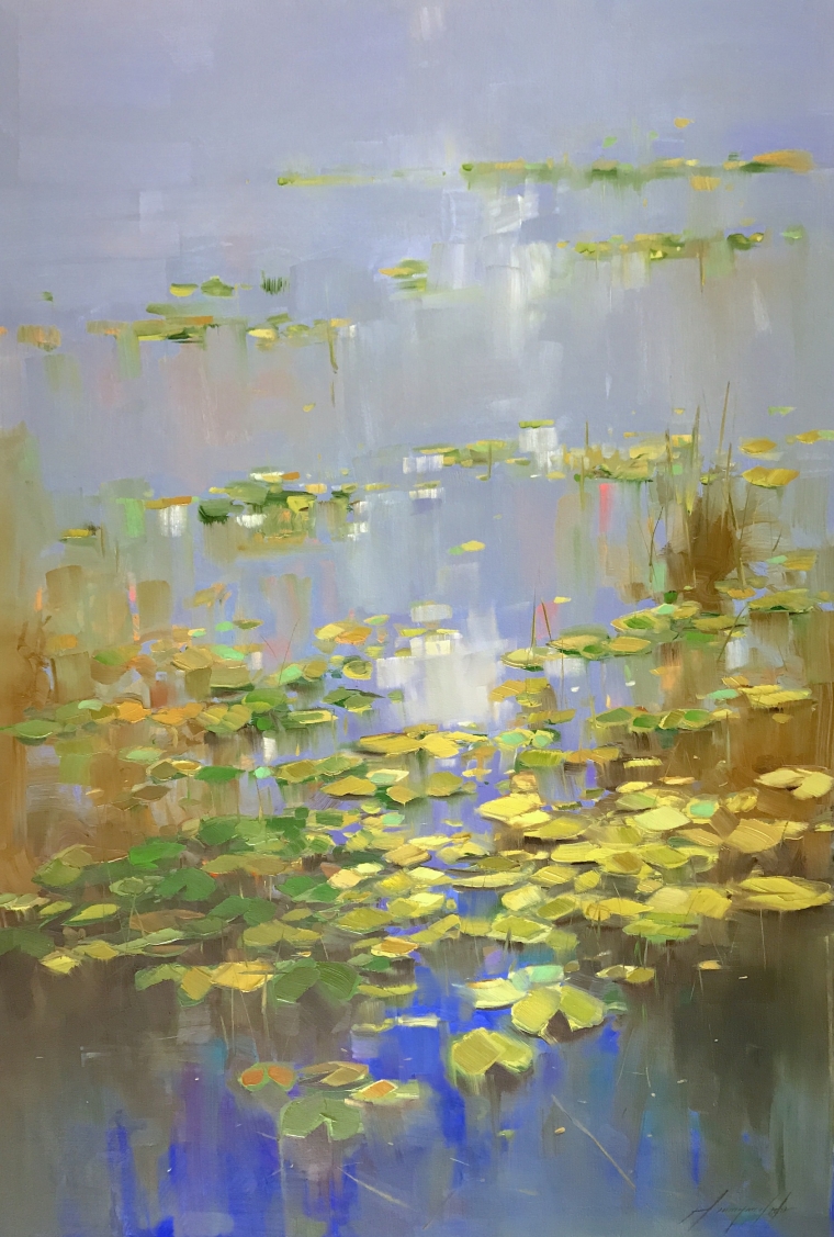 Waterlilies, Original oil Painting, Handmade artwork, One of a Kind   